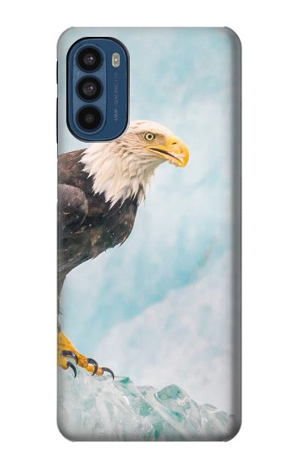 W3843 Bald Eagle On Ice Hülle Schutzhülle Taschen und Leder Flip für Motorola Moto G41