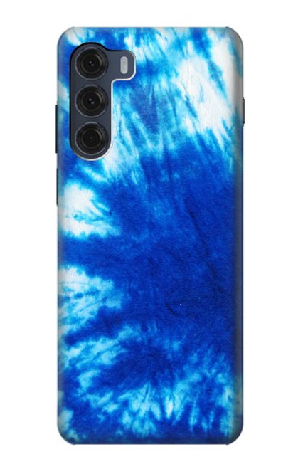 W1869 Tie Dye Blue Hülle Schutzhülle Taschen und Leder Flip für Motorola Moto G200 5G