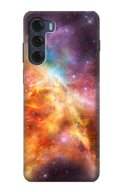 W1963 Nebula Rainbow Space Hülle Schutzhülle Taschen und Leder Flip für Motorola Moto G200 5G