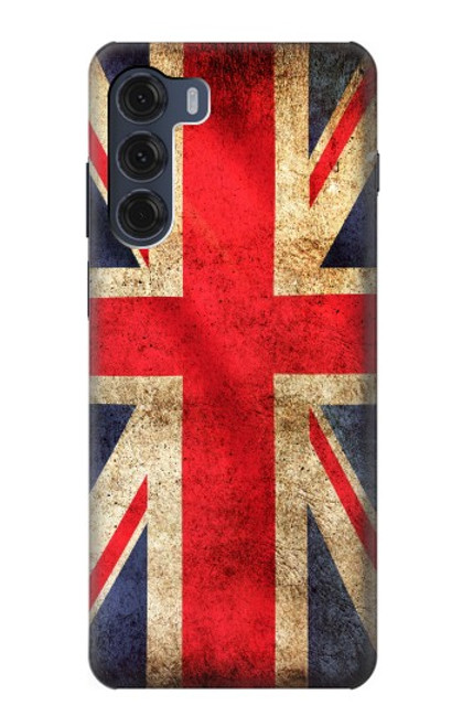 W2303 British UK Vintage Flag Hülle Schutzhülle Taschen und Leder Flip für Motorola Moto G200 5G