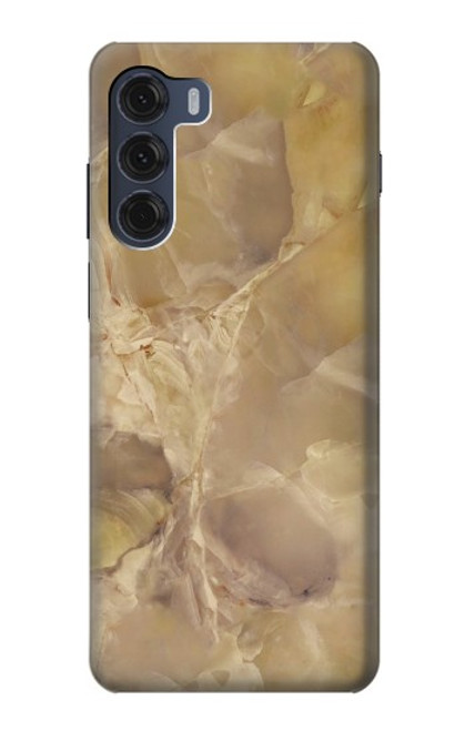 W3240 Yellow Marble Stone Hülle Schutzhülle Taschen und Leder Flip für Motorola Moto G200 5G