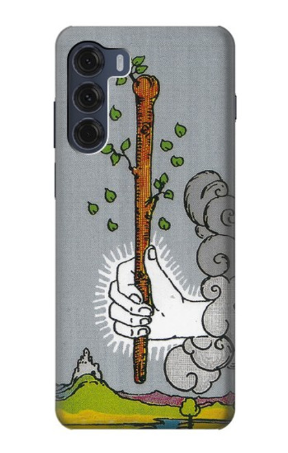W3723 Tarot Card Age of Wands Hülle Schutzhülle Taschen und Leder Flip für Motorola Moto G200 5G