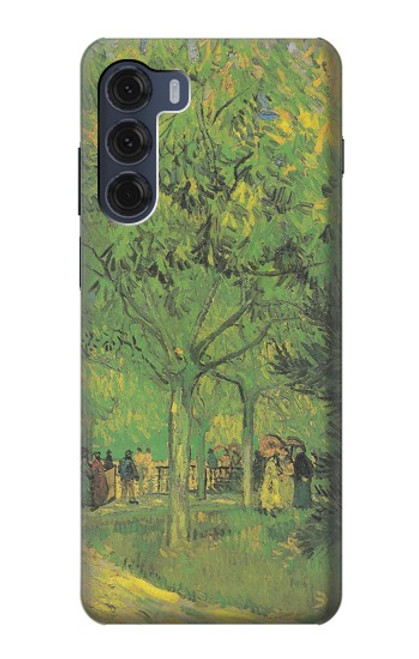 W3748 Van Gogh A Lane in a Public Garden Hülle Schutzhülle Taschen und Leder Flip für Motorola Moto G200 5G