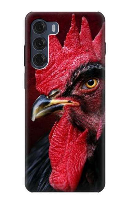 W3797 Chicken Rooster Hülle Schutzhülle Taschen und Leder Flip für Motorola Moto G200 5G