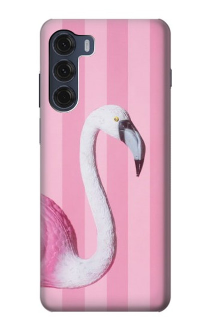 W3805 Flamingo Pink Pastel Hülle Schutzhülle Taschen und Leder Flip für Motorola Moto G200 5G