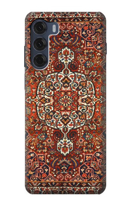 W3813 Persian Carpet Rug Pattern Hülle Schutzhülle Taschen und Leder Flip für Motorola Moto G200 5G
