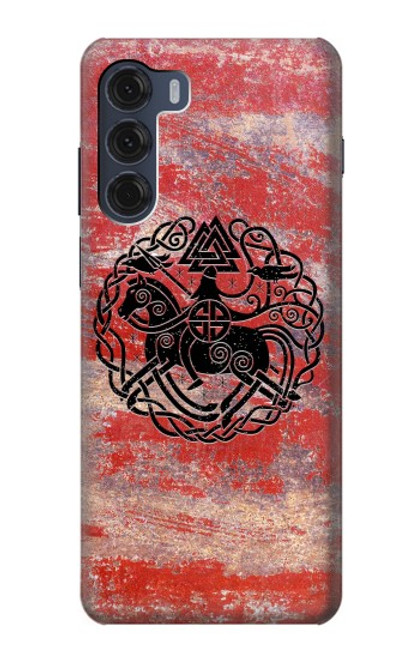 W3831 Viking Norse Ancient Symbol Hülle Schutzhülle Taschen und Leder Flip für Motorola Moto G200 5G