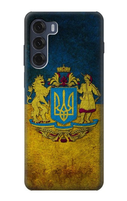 W3858 Ukraine Vintage Flag Hülle Schutzhülle Taschen und Leder Flip für Motorola Moto G200 5G