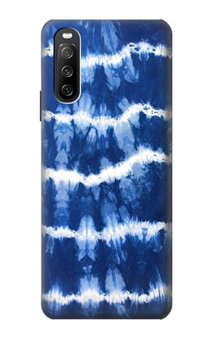 W3671 Blue Tie Dye Hülle Schutzhülle Taschen und Leder Flip für Sony Xperia 10 III Lite
