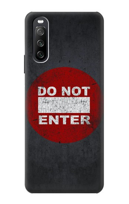 W3683 Do Not Enter Hülle Schutzhülle Taschen und Leder Flip für Sony Xperia 10 III Lite