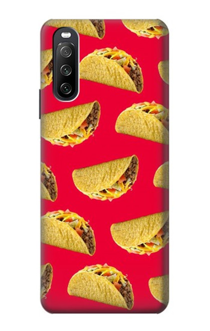 W3755 Mexican Taco Tacos Hülle Schutzhülle Taschen und Leder Flip für Sony Xperia 10 III Lite