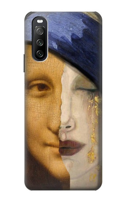 W3853 Mona Lisa Gustav Klimt Vermeer Hülle Schutzhülle Taschen und Leder Flip für Sony Xperia 10 III Lite