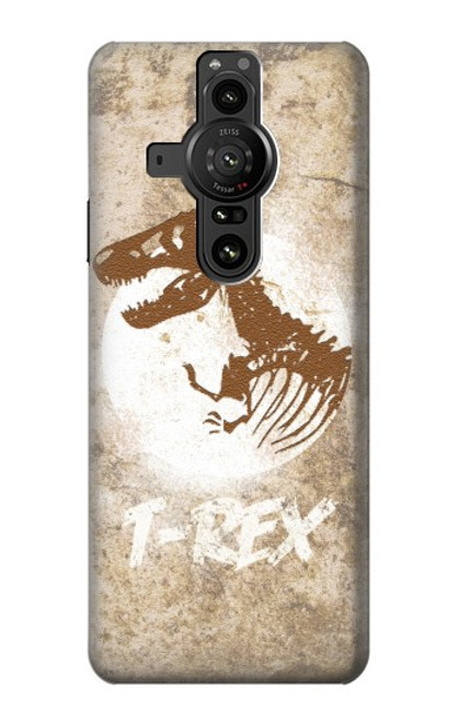 W2372 T-Rex Jurassic Fossil Hülle Schutzhülle Taschen und Leder Flip für Sony Xperia Pro-I