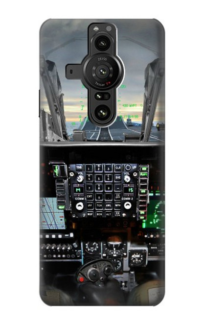W2435 Fighter Jet Aircraft Cockpit Hülle Schutzhülle Taschen und Leder Flip für Sony Xperia Pro-I