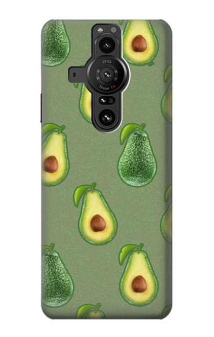 W3285 Avocado Fruit Pattern Hülle Schutzhülle Taschen und Leder Flip für Sony Xperia Pro-I