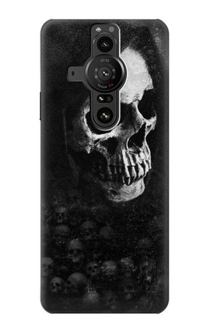 W3333 Death Skull Grim Reaper Hülle Schutzhülle Taschen und Leder Flip für Sony Xperia Pro-I