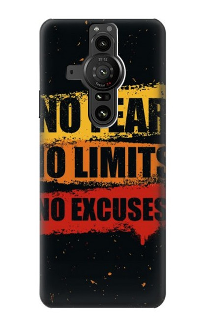 W3492 No Fear Limits Excuses Hülle Schutzhülle Taschen und Leder Flip für Sony Xperia Pro-I