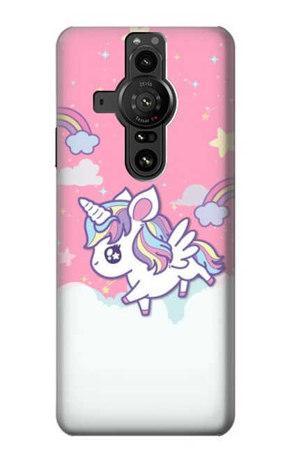 W3518 Unicorn Cartoon Hülle Schutzhülle Taschen und Leder Flip für Sony Xperia Pro-I