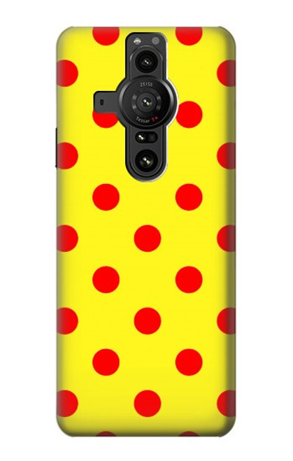 W3526 Red Spot Polka Dot Hülle Schutzhülle Taschen und Leder Flip für Sony Xperia Pro-I