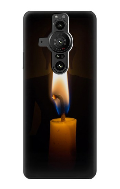 W3530 Buddha Candle Burning Hülle Schutzhülle Taschen und Leder Flip für Sony Xperia Pro-I