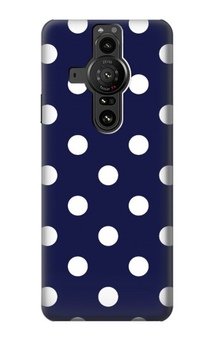 W3533 Blue Polka Dot Hülle Schutzhülle Taschen und Leder Flip für Sony Xperia Pro-I