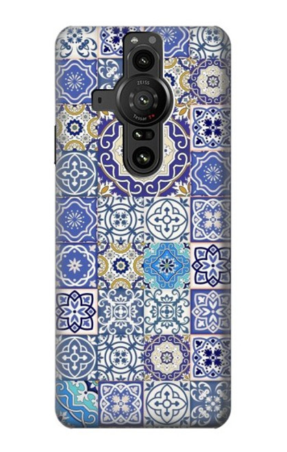 W3537 Moroccan Mosaic Pattern Hülle Schutzhülle Taschen und Leder Flip für Sony Xperia Pro-I