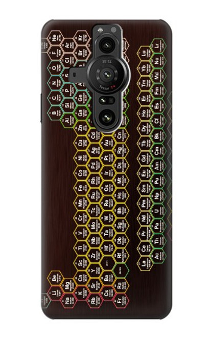 W3544 Neon Honeycomb Periodic Table Hülle Schutzhülle Taschen und Leder Flip für Sony Xperia Pro-I