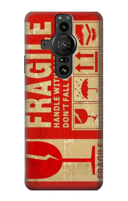 W3552 Vintage Fragile Label Art Hülle Schutzhülle Taschen und Leder Flip für Sony Xperia Pro-I