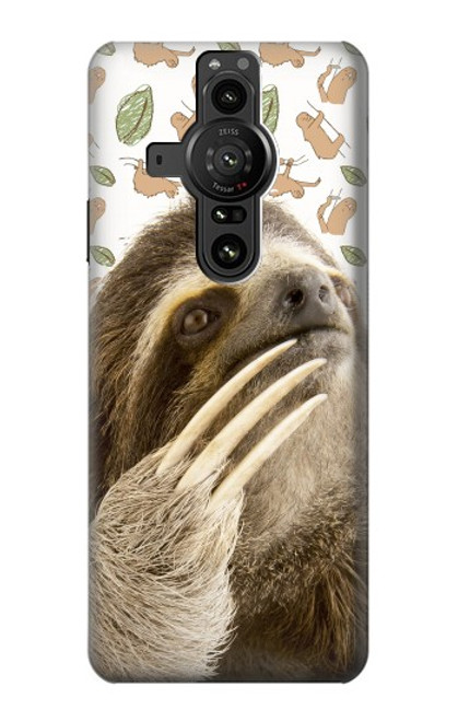 W3559 Sloth Pattern Hülle Schutzhülle Taschen und Leder Flip für Sony Xperia Pro-I