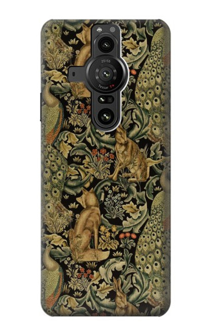 W3661 William Morris Forest Velvet Hülle Schutzhülle Taschen und Leder Flip für Sony Xperia Pro-I