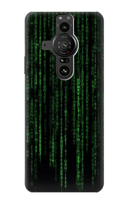 W3668 Binary Code Hülle Schutzhülle Taschen und Leder Flip für Sony Xperia Pro-I