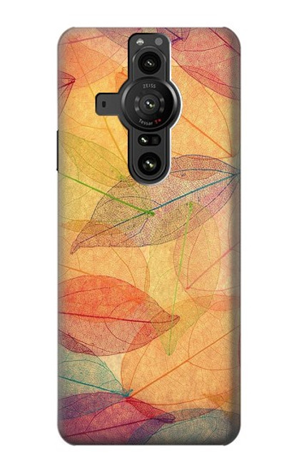 W3686 Fall Season Leaf Autumn Hülle Schutzhülle Taschen und Leder Flip für Sony Xperia Pro-I