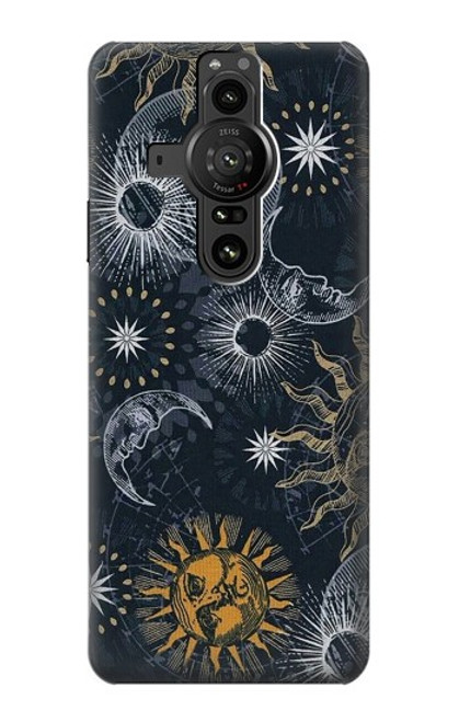 W3702 Moon and Sun Hülle Schutzhülle Taschen und Leder Flip für Sony Xperia Pro-I