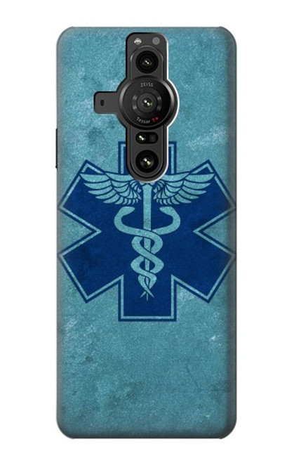 W3824 Caduceus Medical Symbol Hülle Schutzhülle Taschen und Leder Flip für Sony Xperia Pro-I