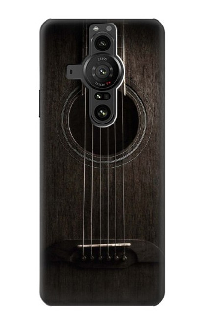 W3834 Old Woods Black Guitar Hülle Schutzhülle Taschen und Leder Flip für Sony Xperia Pro-I