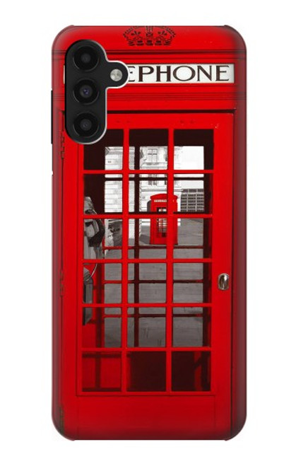 W0058 British Red Telephone Box Hülle Schutzhülle Taschen und Leder Flip für Samsung Galaxy A13 4G