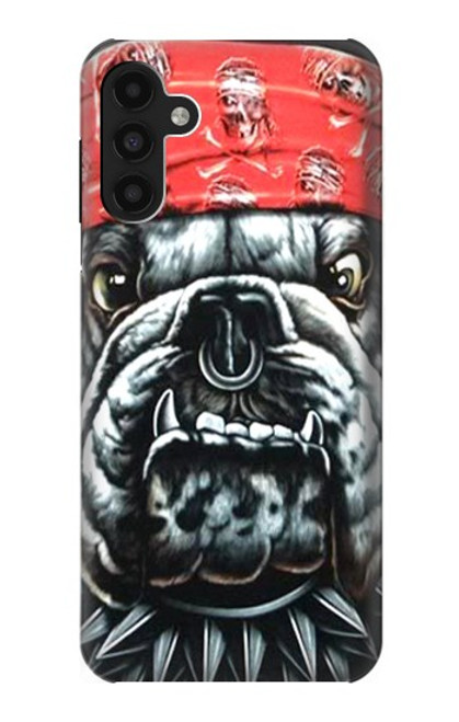 W0100 Bulldog American Football Hülle Schutzhülle Taschen und Leder Flip für Samsung Galaxy A13 4G