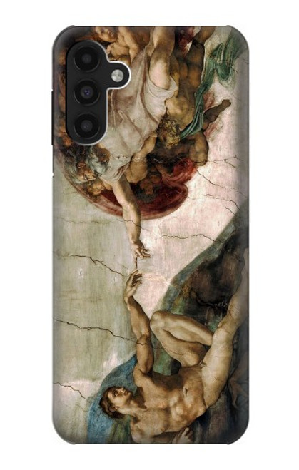 W0179 Michelangelo Creation of Adam Hülle Schutzhülle Taschen und Leder Flip für Samsung Galaxy A13 4G