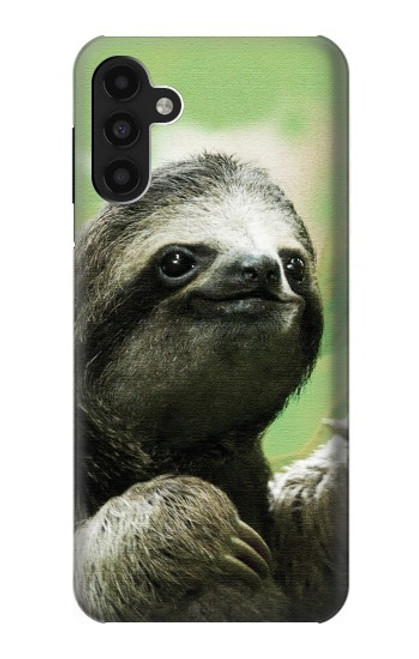 W2708 Smiling Sloth Hülle Schutzhülle Taschen und Leder Flip für Samsung Galaxy A13 4G