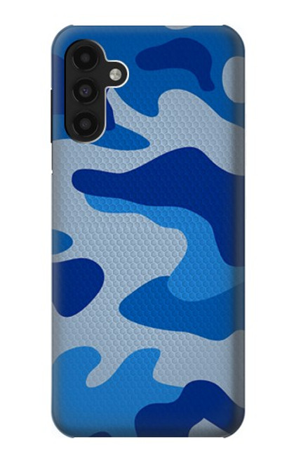 W2958 Army Blue Camo Camouflage Hülle Schutzhülle Taschen und Leder Flip für Samsung Galaxy A13 4G