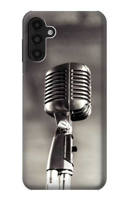W3495 Vintage Microphone Hülle Schutzhülle Taschen und Leder Flip für Samsung Galaxy A13 4G