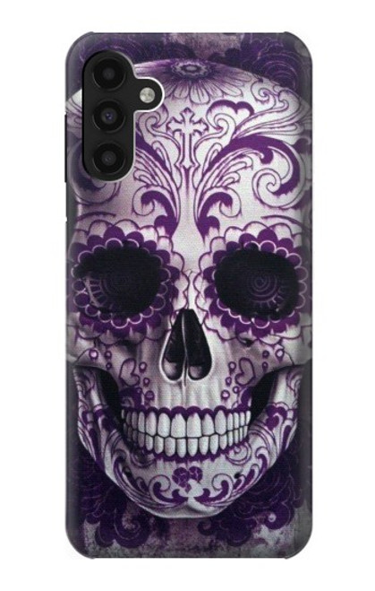 W3582 Purple Sugar Skull Hülle Schutzhülle Taschen und Leder Flip für Samsung Galaxy A13 4G