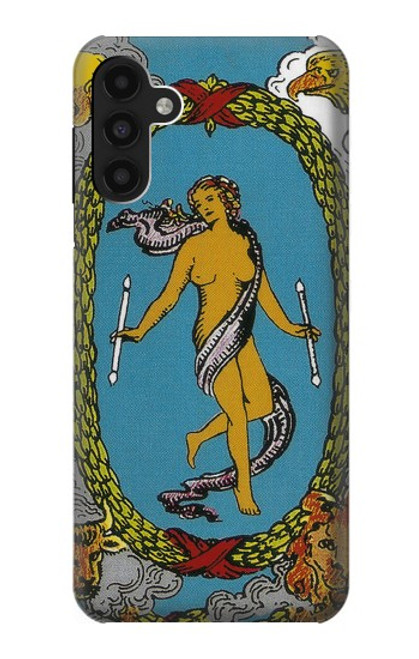 W3746 Tarot Card The World Hülle Schutzhülle Taschen und Leder Flip für Samsung Galaxy A13 4G