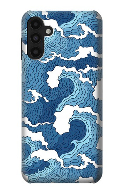 W3751 Wave Pattern Hülle Schutzhülle Taschen und Leder Flip für Samsung Galaxy A13 4G