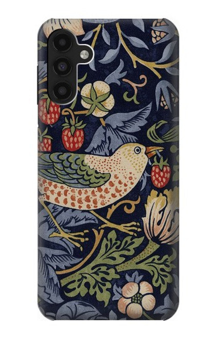 W3791 William Morris Strawberry Thief Fabric Hülle Schutzhülle Taschen und Leder Flip für Samsung Galaxy A13 4G