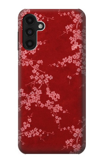 W3817 Red Floral Cherry blossom Pattern Hülle Schutzhülle Taschen und Leder Flip für Samsung Galaxy A13 4G