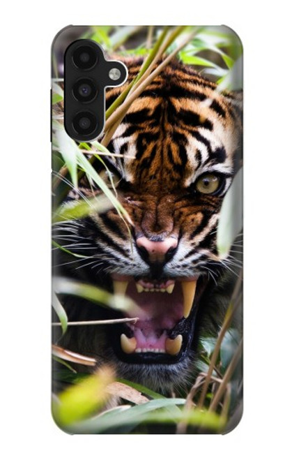 W3838 Barking Bengal Tiger Hülle Schutzhülle Taschen und Leder Flip für Samsung Galaxy A13 4G