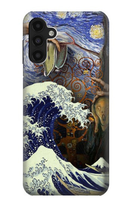 W3851 World of Art Van Gogh Hokusai Da Vinci Hülle Schutzhülle Taschen und Leder Flip für Samsung Galaxy A13 4G