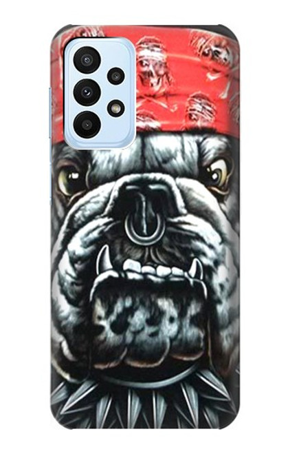 W0100 Bulldog American Football Hülle Schutzhülle Taschen und Leder Flip für Samsung Galaxy A23