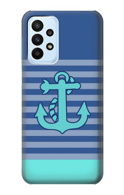 W2081 Nautical Anchor Hülle Schutzhülle Taschen und Leder Flip für Samsung Galaxy A23